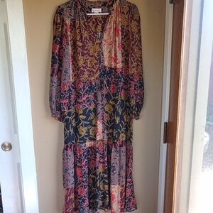 Velvet By Graham and Spencer Patchwork Boho Maxi Dress Size M